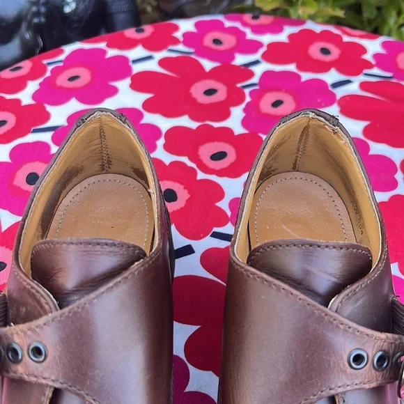 🏴󠁧󠁢󠁥󠁮󠁧󠁿 Vintage Dr. Martens MIE Chunky Heel Monk Strap Loafers UK 5 - Picture 15 of 16